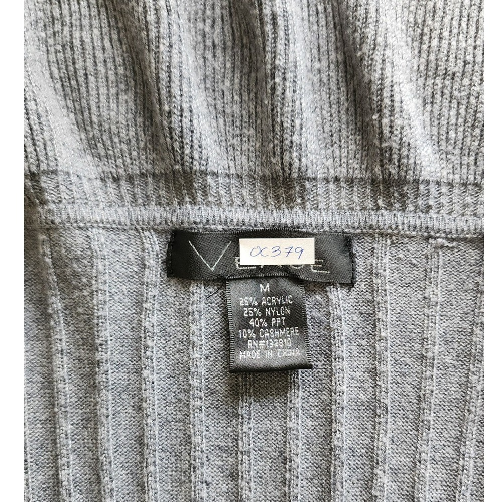 Venue Grey Ruffle Trim Ribbed Cashmere Blend Cardigan M Romantic Cottagecore - Picture 8 of 8